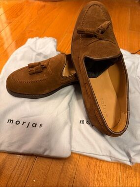 Morjas Brown Suede Tassel Loafer with Rubber Sole - UK 8/US 9